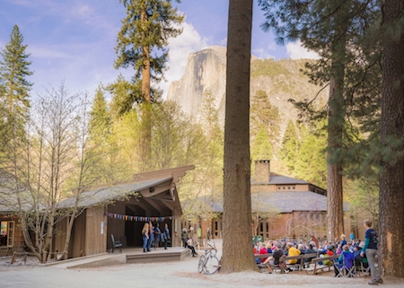 Audiences enjoy a performance at Yosemite's Half Dome Village Amphitheater.